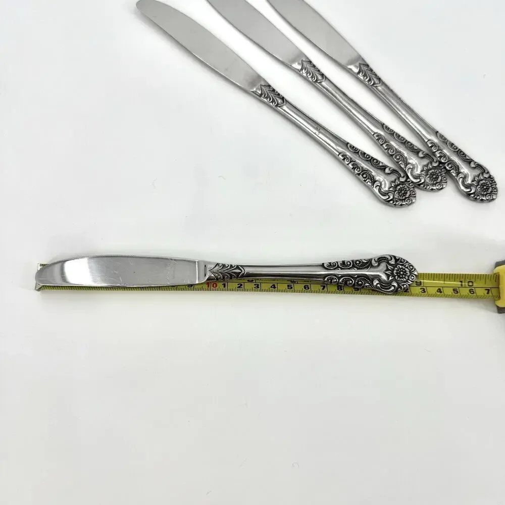 Voisin (Stainless)by CONTINENTAL SILVER Set Of 4 Dinner Knives Floral 8 7/8 inch